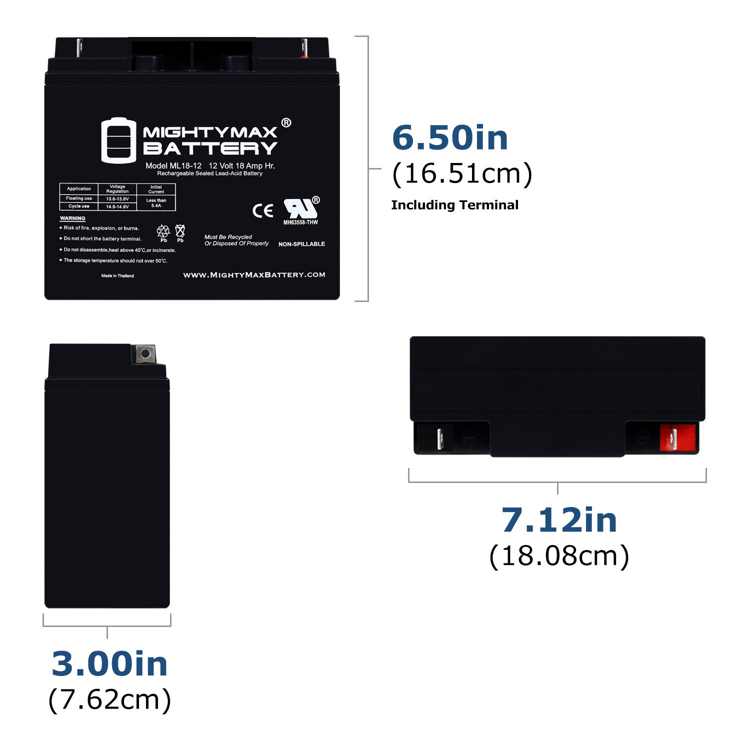 Mighty Max 12V 18AH SLA Battery Replaces Schumacher XP2260 Power Source - Picture 2 of 6
