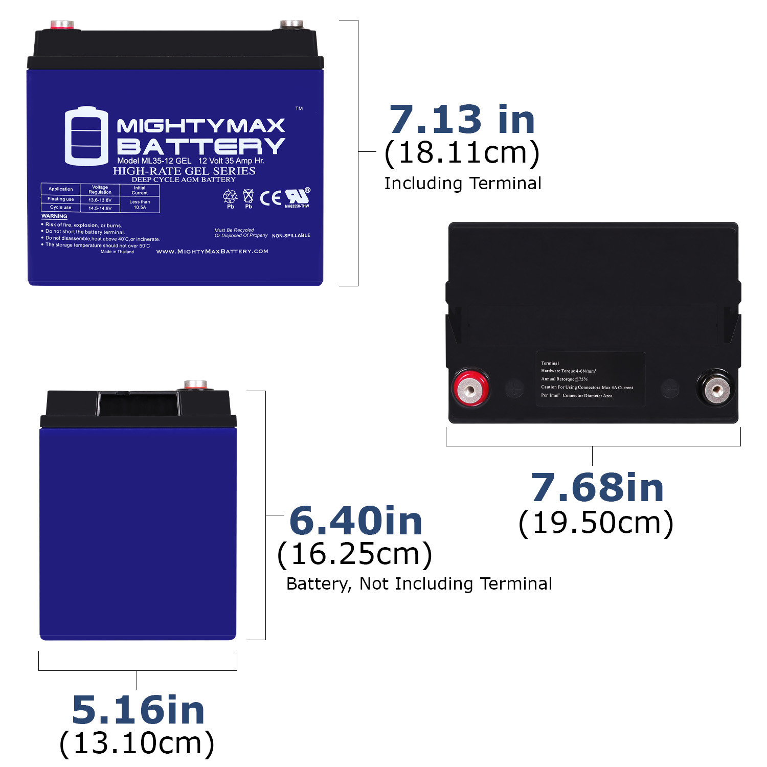 Mighty Max 12V 35AH GEL Battery Replaces Kubota Case John Deere Dixie Chopper - Picture 2 of 6