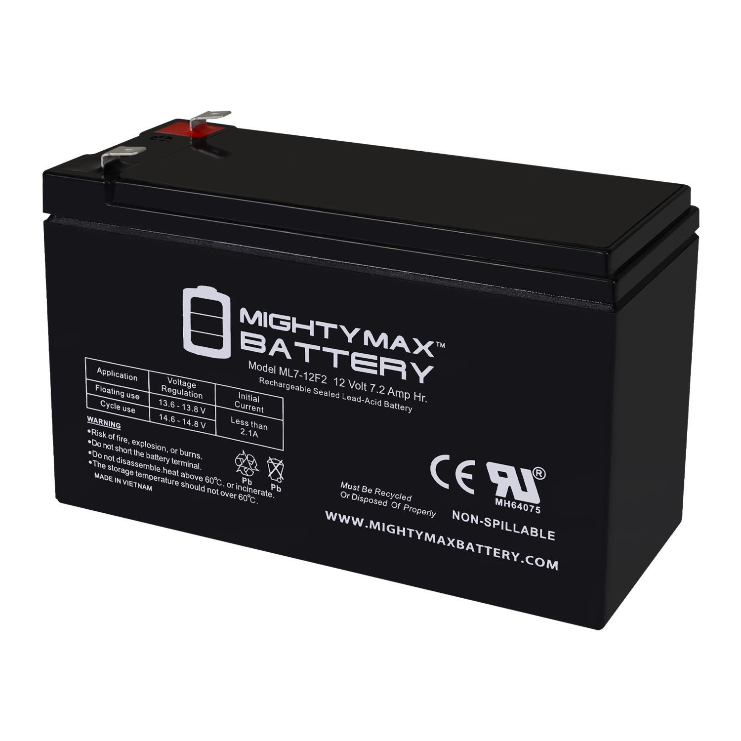 Mighty Max 12V 7Ah F2 Replacement Battery for APC Back-UPS 600 BN600 - Picture 1 of 6