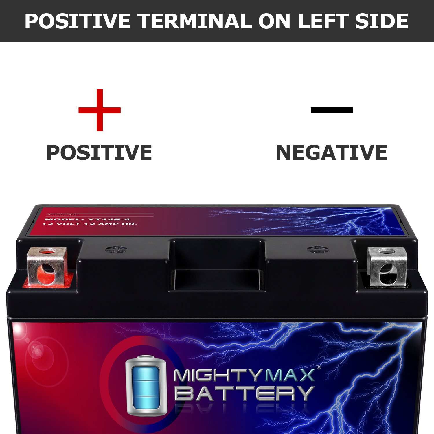Mighty Max YT14B-4 12V 12AH Replaces Yamaha XV1700A Road Star